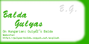 balda gulyas business card